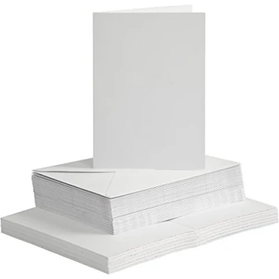 Afbeelding van Kaarten En Enveloppen, 10,5x15 cm, 11,5x16,5 Wit, 50 Set, 1 Doos