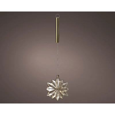 Afbeelding van MicroLED bloem d19l8 cm amber/kwrm kerst Lumineo