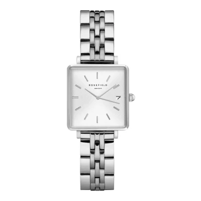 Afbeelding van Rosefield dames The Mini Boxy horloge QMWSS Q020 in de kleur Zilver