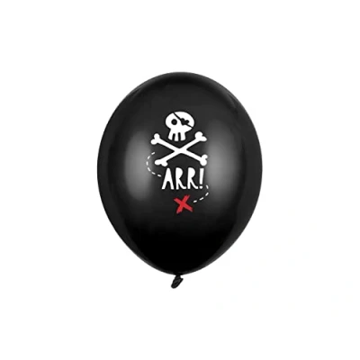 Afbeelding van Partydeco 6 zwarte Ballonnen Pirates Party 30 cm