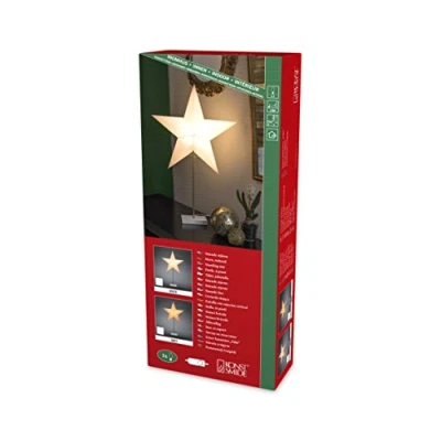 Afbeelding van Konstsmide 1752 220 Kerstster Gloeilamp, LED Wit, Hout Standaard, Schakelaar