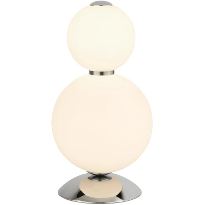 Afbeelding van Searchlight Snowball Tafellamp Ø 18 X 34,5 Cm 15W Dimbare LED Incl. Wit En Chroom