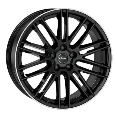Afbeelding van RIAL 5 gat 20duim 112mm lichtmetalen Velg KiboX zwart gepolijste lip KIBX 902033PO13 2