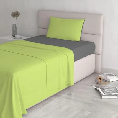 Image de Natural color ensemble de draps lit, sarcelle/vert eau, small double