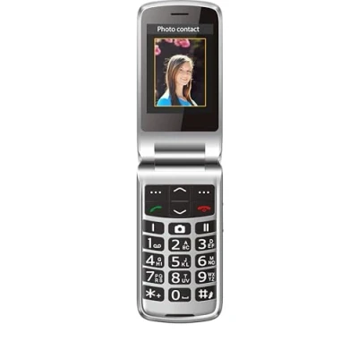 Image de beafon, SL645 Silverline Téléphone à grosses touches pour personnes âgées avec bouton d&#039;appel d&#039;urgence SOS, écran intérieur XXL 2,8&quot; (7,11 cm), couleur extérieur 1,77&quot;, appareil photo 3,0