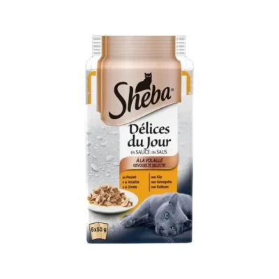 Afbeelding van Sheba Délices Du Jour Kattenvoer Nat Selectie Maaltijdzakjes Multipack Vis in Gelei 6x50 gr