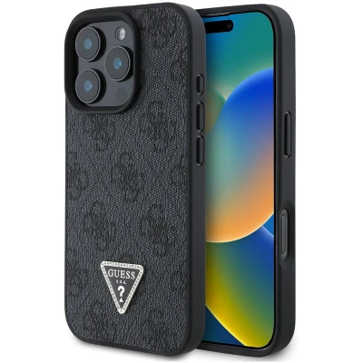Afbeelding van Guess GUHCP16XP4TDPK iPhone 16 Pro Max 6,9&quot; zwart/zwart hardcase Leer 4G Triangle Strass