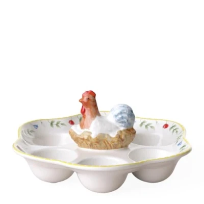 Afbeelding van Villeroy &amp; Boch Spring Awakening eierbord haan en kip, porselein, meerkleurig (kip), 20 cm