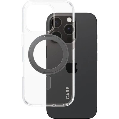 Afbeelding van PanzerGlass Hoesje Geschikt voor iPhone 16 Pro CARE Kickstand Case MagSafe Zwart