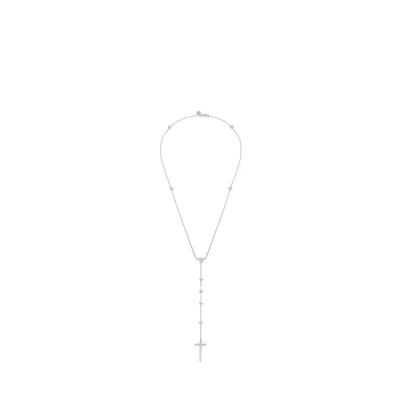 Afbeelding van Elli Rosenkranz Kreuz Taufe Religion Ketting, Dames, Maat: 50, Silber