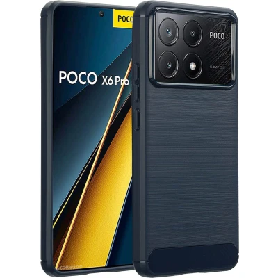 Afbeelding van imoshion Hoesje Geschikt voor Xiaomi Poco X6 Pro Siliconen Brushed Backcover Donkerblauw