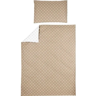 Afbeelding van Meyco Dekbedovertrek + Kussensloop 120x150 Cm Uni Offwhite / Taupe