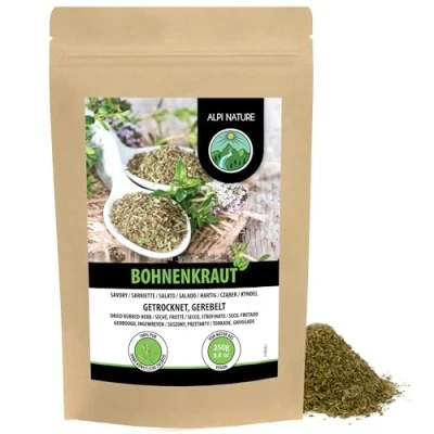 Afbeelding van gedroogde bonenkruid (250 g), rijsbonen, zacht kruidenbonen, 100% zuiver en natuurlijk, zonder toevoegingen