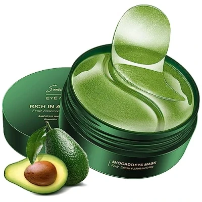 Afbeelding van HOUSN 60 stuks behandelingsmaskers voor onder de ogen, gelpleisters donkere kringen, collageenmasker, hydrateert, verbetert fijne lijntjes en rimpels, gezwollen oogverzorging (avocado)