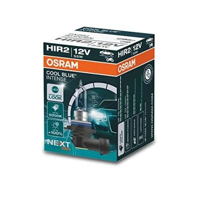 Image de OSRAM COOL BLUE INTENSE HIR2, +100% plus lumineux, jusqu&#039;à 5000K, lampe halogène, look LED, étui (1 lampe)