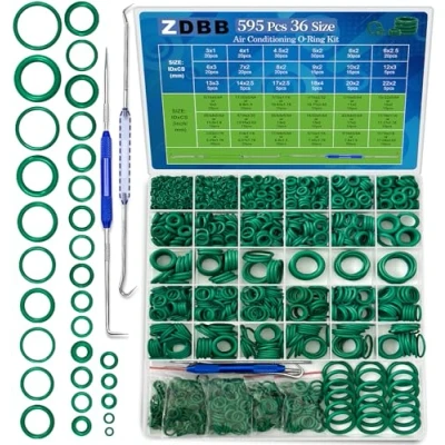 Afbeelding van ZDBB 595 stuks SAE en metrische AC O ringen voor auto&#039;s, airconditioning, auto A/C compressor professionele sanitaire armaturen