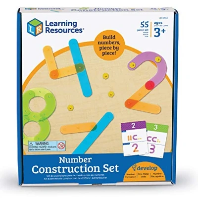 Afbeelding van Learning Resources Getallenbouwspel, maakt het mogelijk om getallen van 0 tot 9 te bouwen, ontwikkelt de herkenningsvaardigheden eerste getallen, omvat activiteiten, 4+