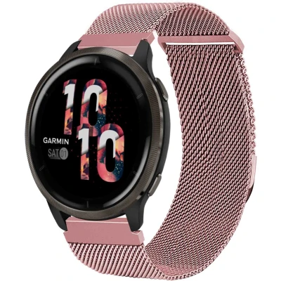 Afbeelding van iMoshion Milanees magnetisch 22 mm bandje Geschikt voor Garmin Venu 2 / Fenix 7 Pro 7s 6 Vivoactive 4 Polar Grit X Vantage M2 V2 Maat S Roze