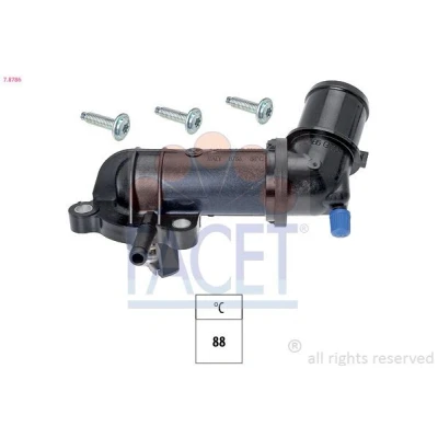 Afbeelding van FACET 7.8786 Thermostaat, koelvloeistof 88C Made in Italy OE Equivalent Met pakking FIAT: BRAVO II Van, 2, Punto Evo Hatchback