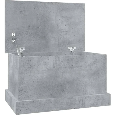 Afbeelding van Opbergbox 50x30x28 cm bewerkt hout betongrijs