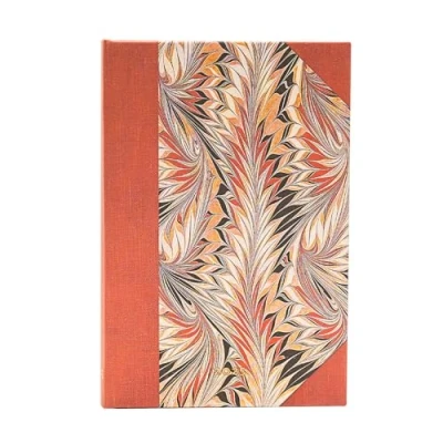 Afbeelding van Cockerell Marbled Paper Rubedo (Cockerell Paper) Mini 12 month Verso Hardback Dayplanner 2025 (Elastic Band Closure)