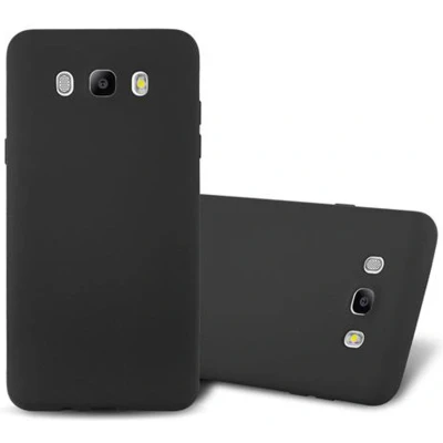 Afbeelding van Cadorabo Hoesje geschikt voor Samsung Galaxy J7 2016 in FROST ZWART Beschermhoes gemaakt van flexibel TPU silicone Case Cover