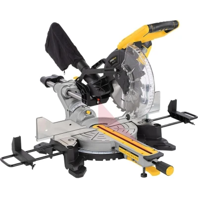 Afbeelding van Powerplus POWX075740DB Afkort en verstekzaag Telescopische zaag 2200W 254mm zaagblad Telescopisch uittrekbaar Kap dubbele verstekfunctie Incl. 24 tanden voor hout, laser, zijsteunen stofzuigeraansluiting