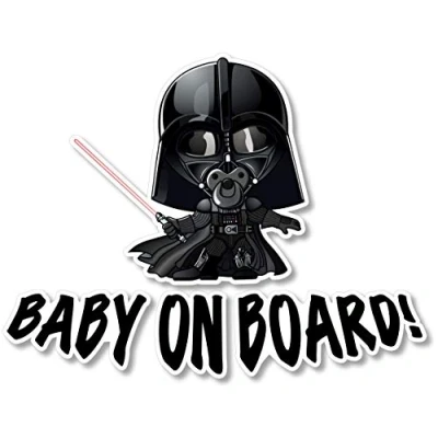 Afbeelding van Epic Modz Star Wars Baby on Board geïnspireerde vinylstickers voor auto, bestelwagen, vrachtwagen, fiets