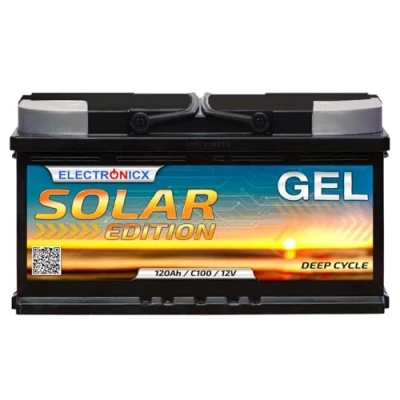Afbeelding van Electronicx Solar Edition gelbatterij 12 V 120 Ah batterij van zonne batterijen stroomvoorziening zonnekracht voor camping en caravan en120