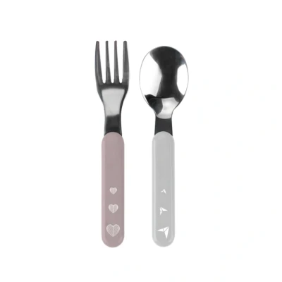 Afbeelding van Babyono Lepel &amp; Vork Roze