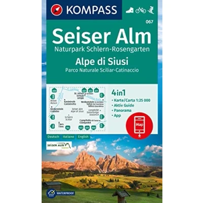 Afbeelding van KOMPASS Wanderkarte 067 Seiser Alm, Naturpark Schlern Rosengarten / Alpe di Siusi, Parco Naturale Sciliar Catinaccio 1:25.000