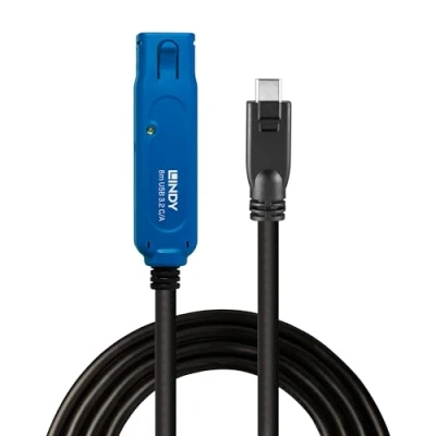 Afbeelding van LINDY USB kabel 3.2 Gen1 A bus, C stekker 8.00 m Zwart/blauw 43381