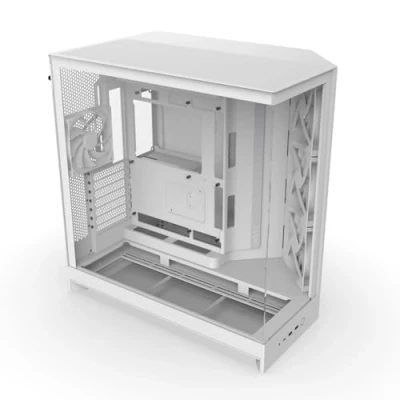 Afbeelding van NZXT H9 Flow (2025) Grand boîtier PC ATX Mid Tower à double chambre pour flux d&#039;air Inclut 3 ventilateurs de 140 mm et 1 ventilateur 120 Support radiateur 420 Blanc