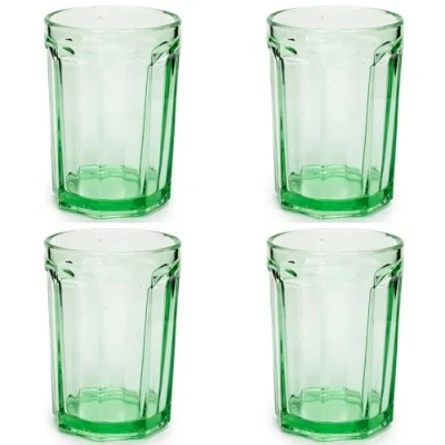 Afbeelding van Serax Paola Navone Fish &amp; limonadeglas ø 8 cm glas groen (set van 4)