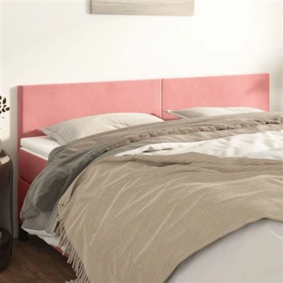 Afbeelding van Hoofdborden 2 st 90x5x78/88 cm fluweel roze