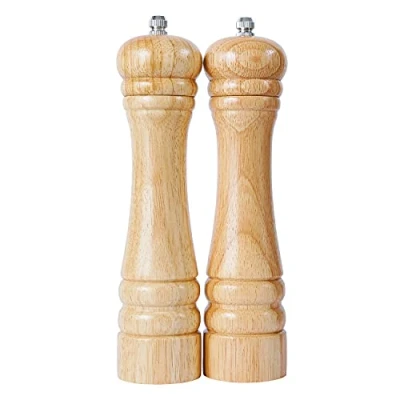 Afbeelding van DeroTeno 2 stuks zout en pepermolens met keramische molen van rubberhout 21 cm