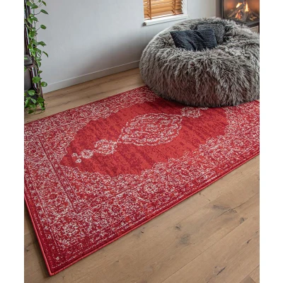 Afbeelding van Vintage Vloerkleed Joy De Vivre Pixel Rood 80x150 Cm