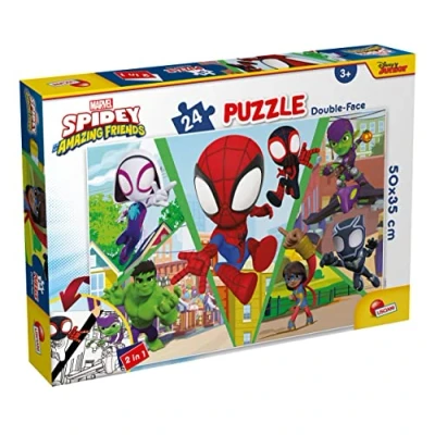 Afbeelding van Liscianigiochi Marvel Spidey amazing friends puzzel kleurplaat 24 stukjes