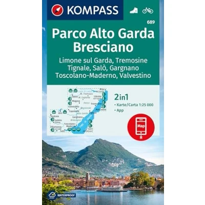 Afbeelding van KOMPASS Wanderkarte 689 Parco Alto Garda, Bresciano, Limone sul Tremosine, Tignale, Salò, Gargnano, Toscolano Maderno, Valvestino 1:25.000