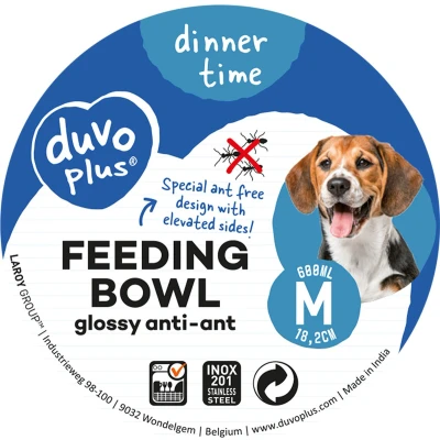 Afbeelding van Duvoplus Voerbak Hond Eetkom Glossy Anti mier M 600ml 18,2cm 1st
