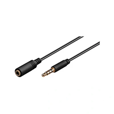 Image de Rallonge jack 3.5 mm Noir 4 points 2m