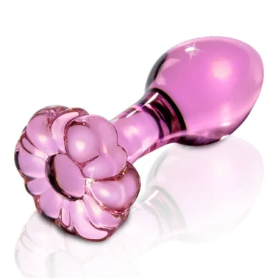 Afbeelding van Roze glazen Butt Plug Icicles No 48