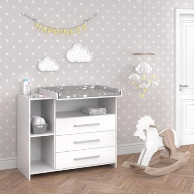 Afbeelding van Vicco Aankleedcommode &quot;Oskar&quot;, wit, 113 x 100 cm met laden