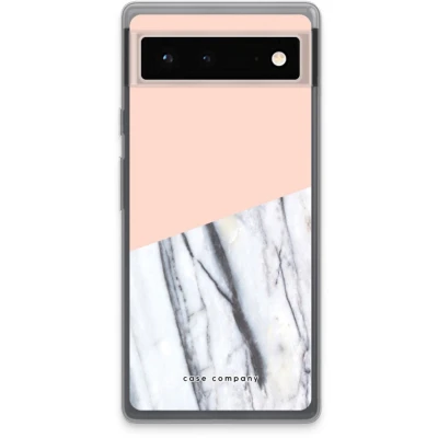 Afbeelding van Case Company® hoesje geschikt voor Google Pixel 6 A touch of peach Soft Cover Telefoonhoesje Bescherming aan alle Kanten en Schermrand