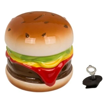 Afbeelding van Out of the Blue spaarpot hamburger keramiek