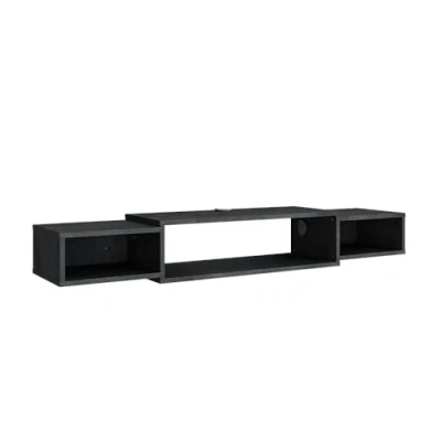 Afbeelding van Vicco TV meubel Nordic, Zwart beton, 139.7 x 20.3 cm met open vakken