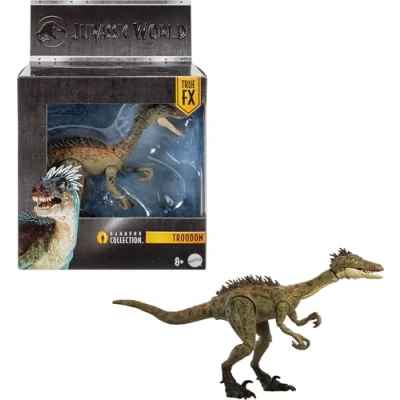 Image de Mattel Jurassic World Hammond Collection JDJ11 Figurine d&#039;action homme et dinosaure, tigre Atrociraptor de qualité supérieure, yeux en verre 14 points d&#039;articulation