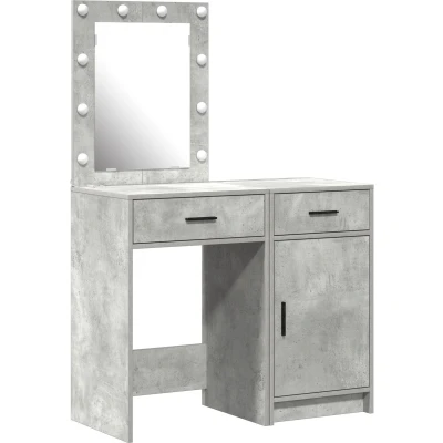 Afbeelding van vidaXL Kaptafel Set van 2 Beton Grijs Geëngineerd hout Spiegel