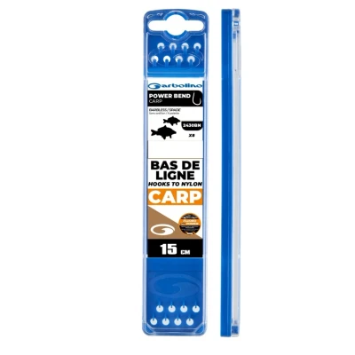 Image de Garbolino Bas De Ligne Montes Competition Power Bend Carp 15cm (8 pcs) Maat : l&#039;Hameçon 12 (2430BN) 0.197mm Fluoro
