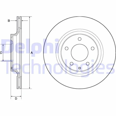 Afbeelding van DELPHI BG4693C Remschijf 302 18 5 Geventileerd Gecoat Semi finished Zonder wiellager, ABS sensorring MAZDA: RX 8